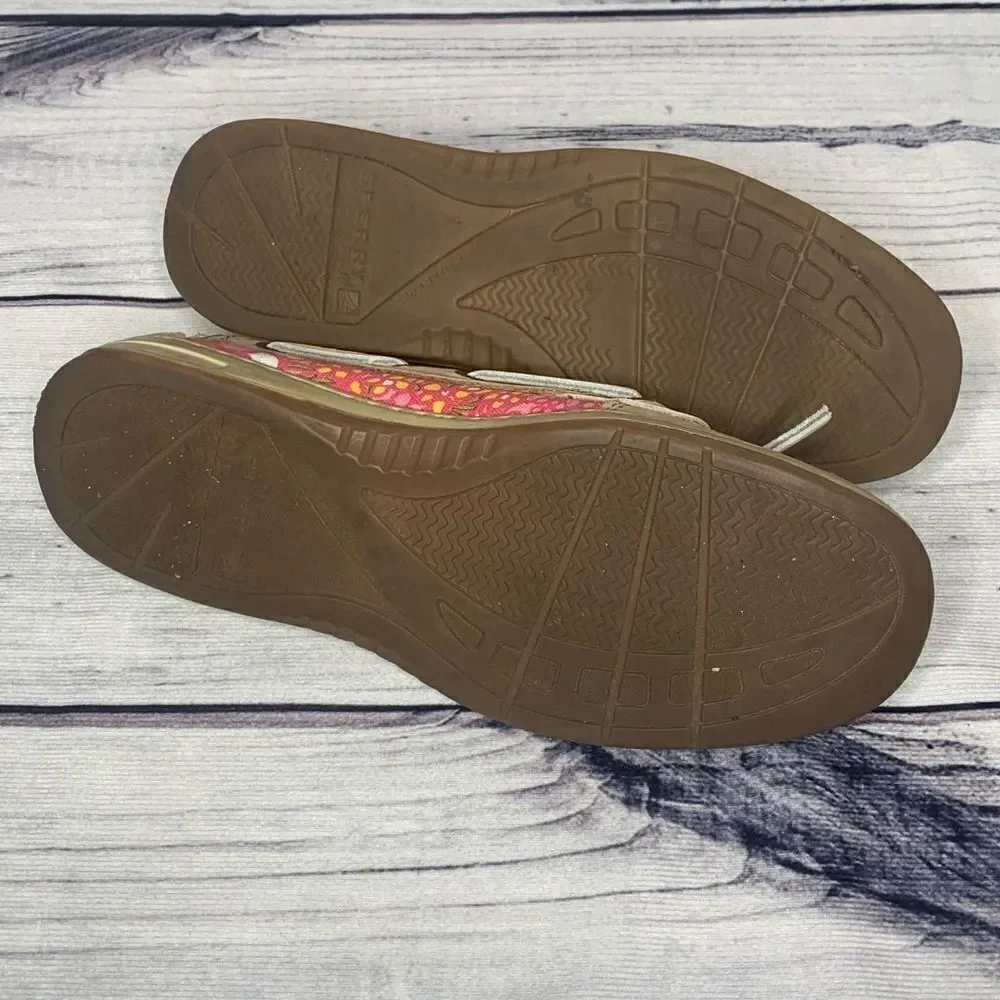 Sperry Top Sider Womens 6.5 Pink/Yellow Floral‎